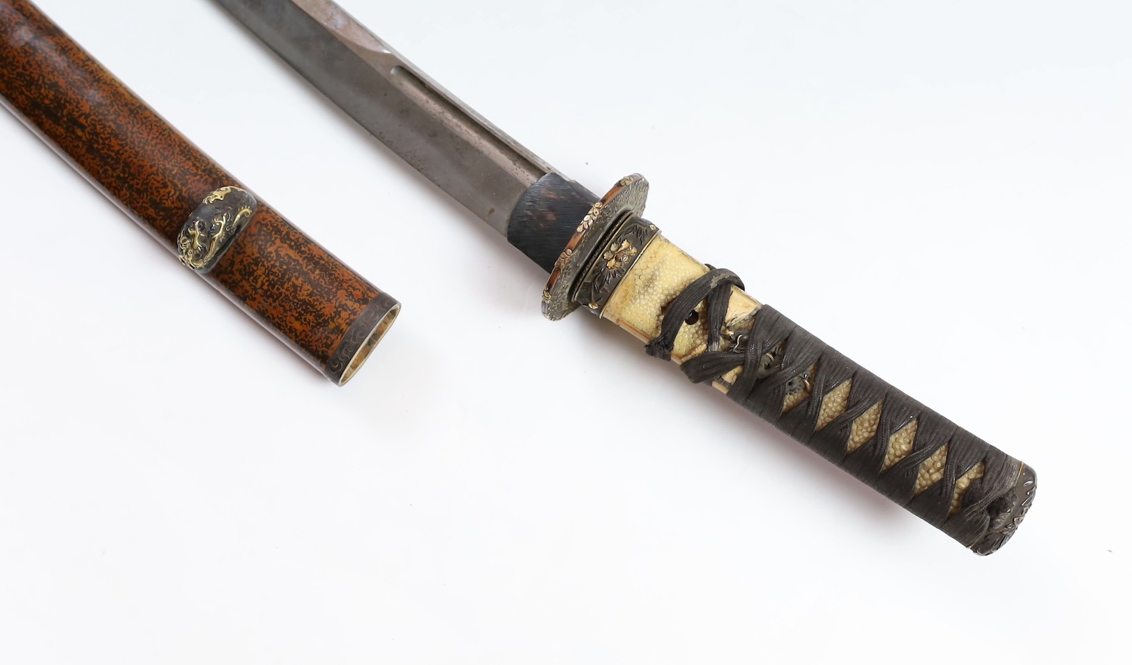 A Japanese wakizashi, the tang signed Yoshitake